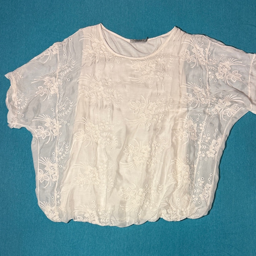 White Embroidered Women's Blouse - Lightweight Summer Top